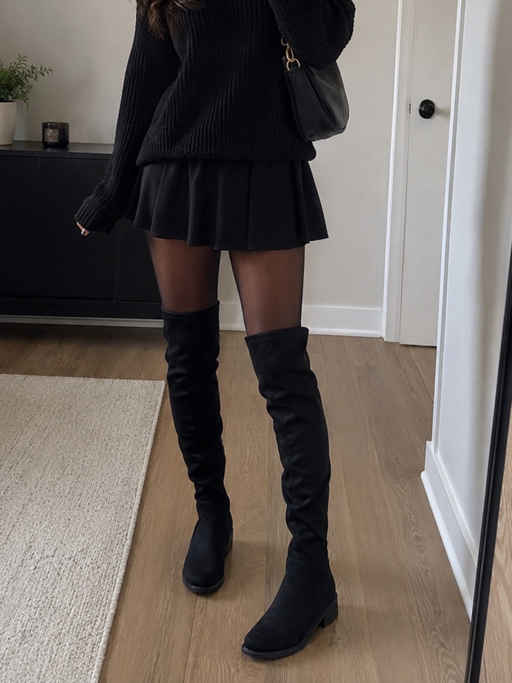 Black Over-the-Knee Stretch Boots